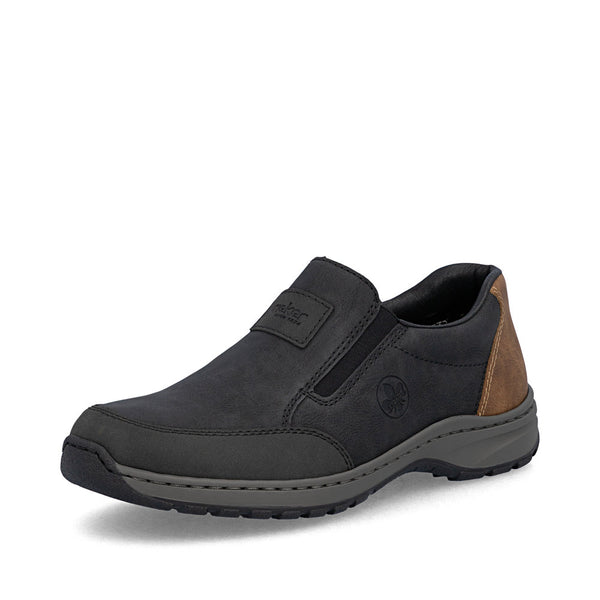 Rieker Black & Brown Slip-On Shoe MENS