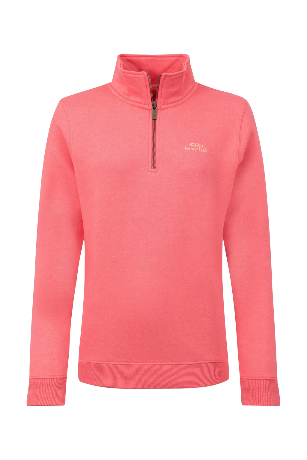 Weird Fish Avery Quarter Zip Sweatshirt - Flamingo