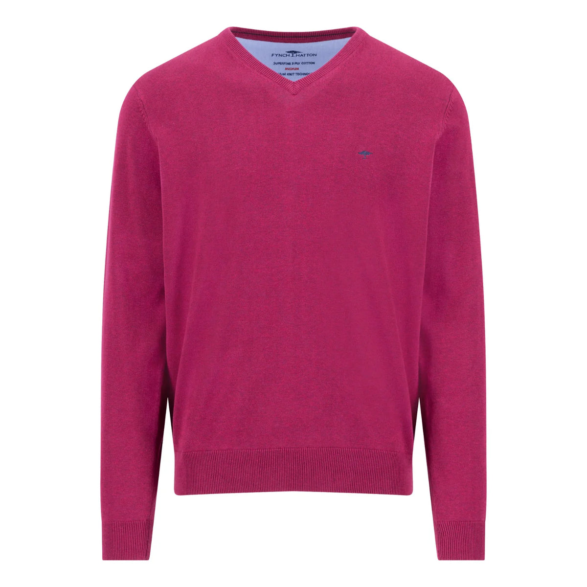 Fynch-Hatton Men's Grape V-Neck Jumper