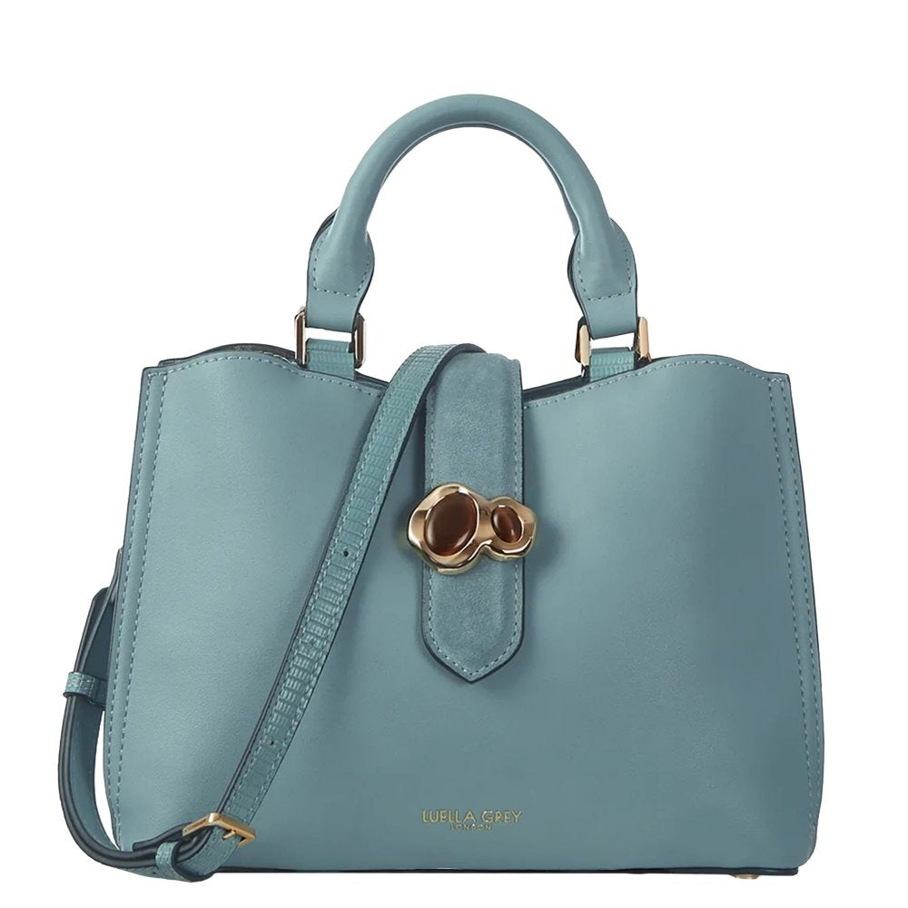 Luella Grey Blue Structured Handbag