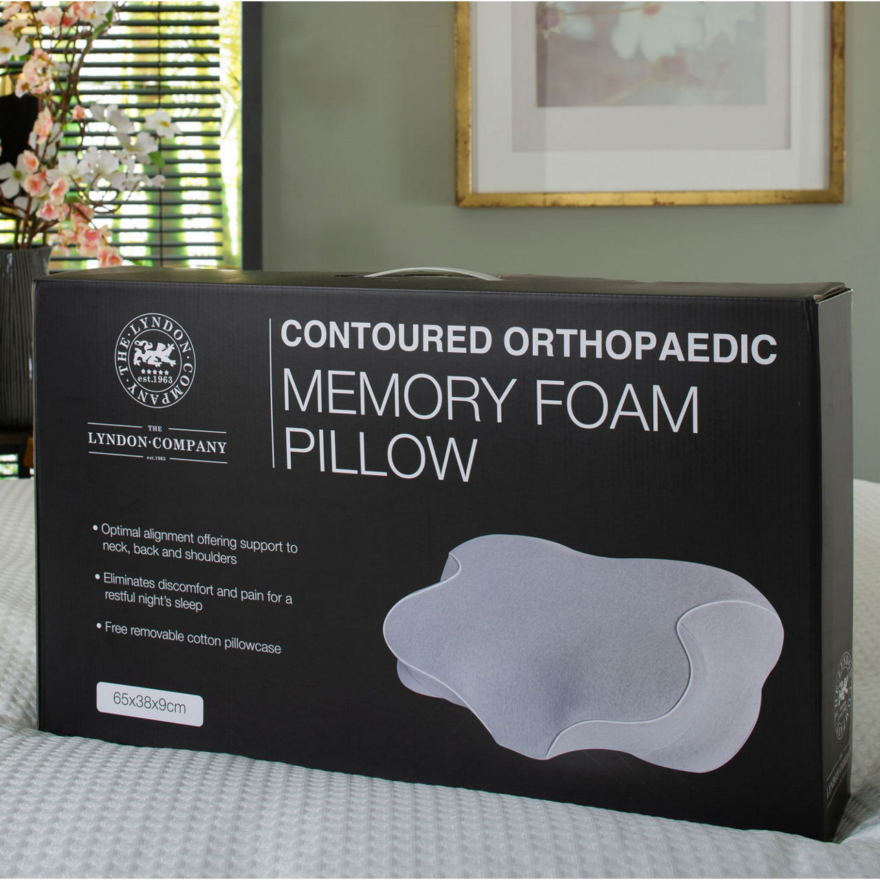 The Lyndon Company Contoured Orthopaedic Pillow with pillowcase