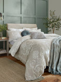 Laura Ashley Dove Grey 100% Cotton Sateen 200 Thread Count Josette Duvet Cover Set