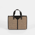 Pepe Moll Lili V9 Taupe Tweed Tote Bag black trim