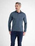 Lerros Pima Cotton Long Sleeve Polo - Blue