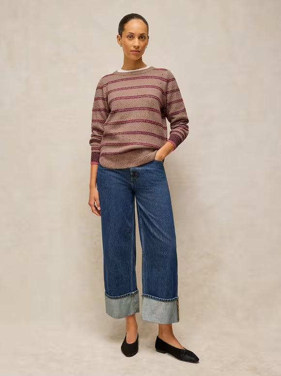 White Stuff Talia Nep Stripe Jumper - Natural Multi