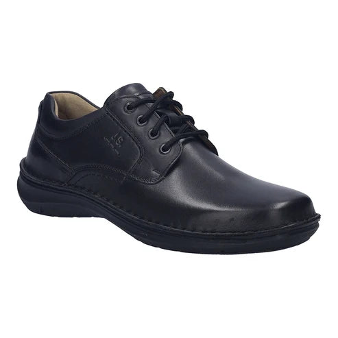 Josef Seibel Men's Black Leather Lace-Up Shoes