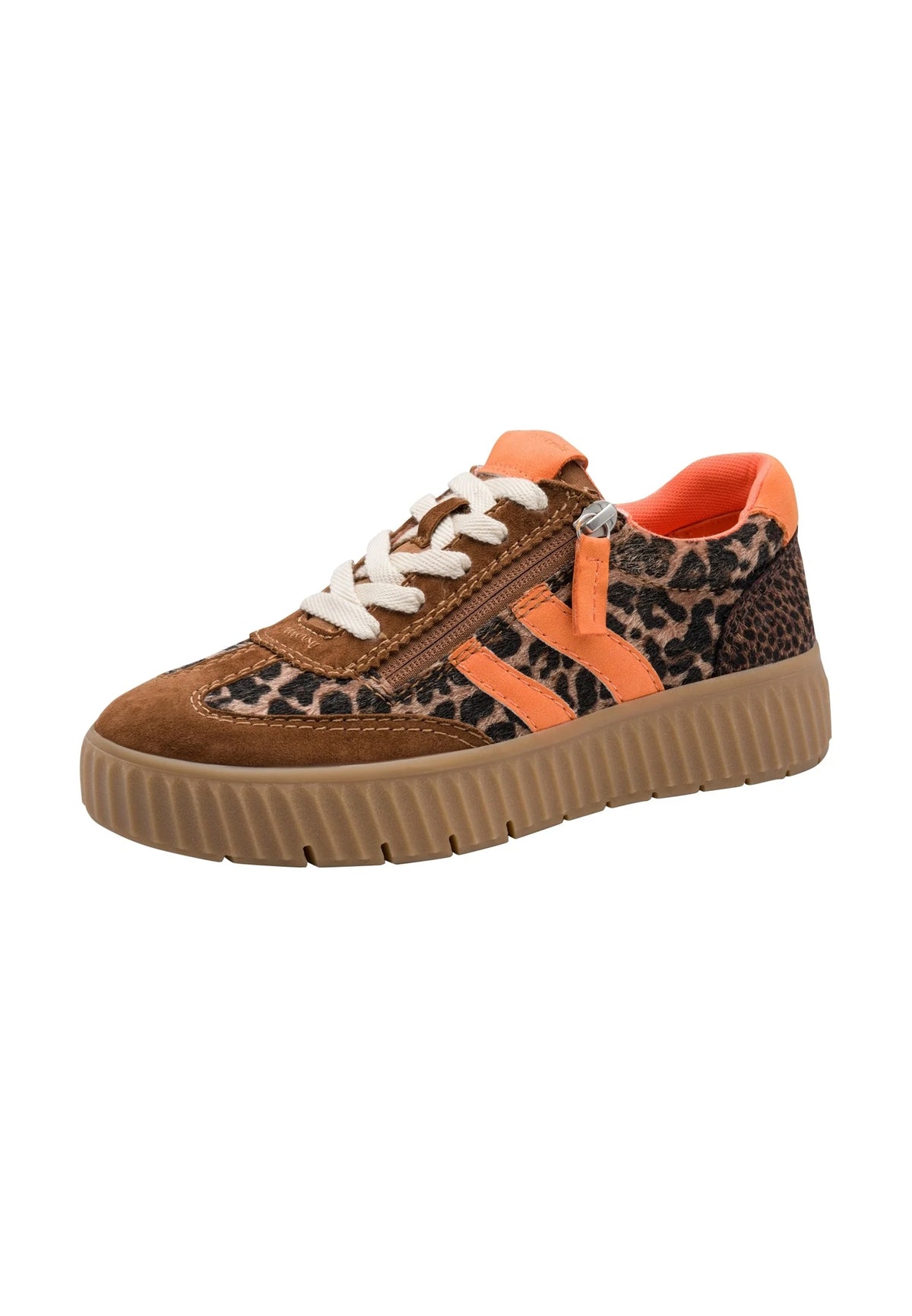Tamaris Comfort Leopard & Orange Platform Trainers