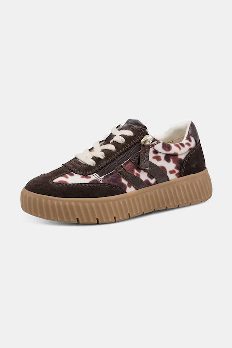 Tamaris Comfort Cow Print Platform Trainers