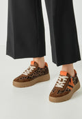 Tamaris Comfort Leopard & Orange Platform Trainers