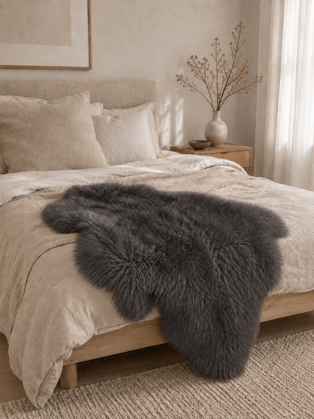 Shepard of Sweden Sheepskin Fur Throw Genuine Sheepskin