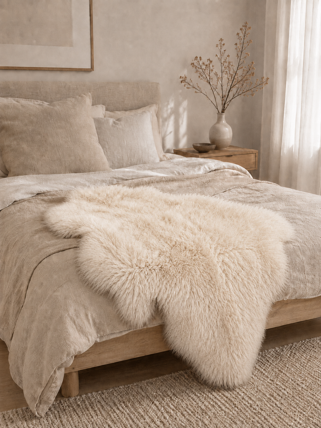 Shepard of Sweden Sheepskin Fur Throw Genuine Sheepskin