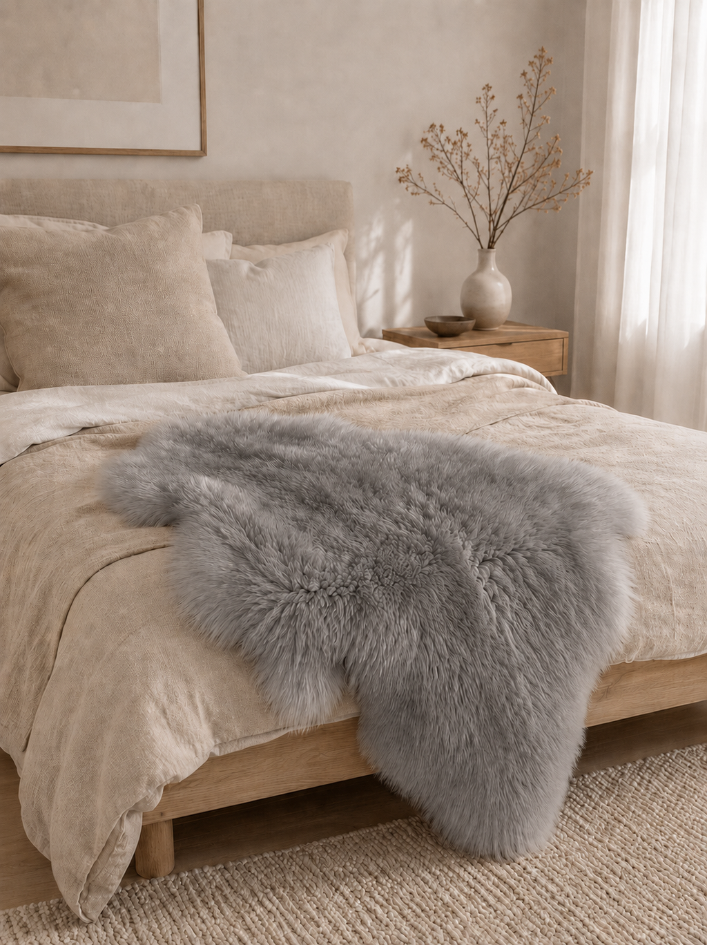 Shepard of Sweden Sheepskin Fur Throw Genuine Sheepskin
