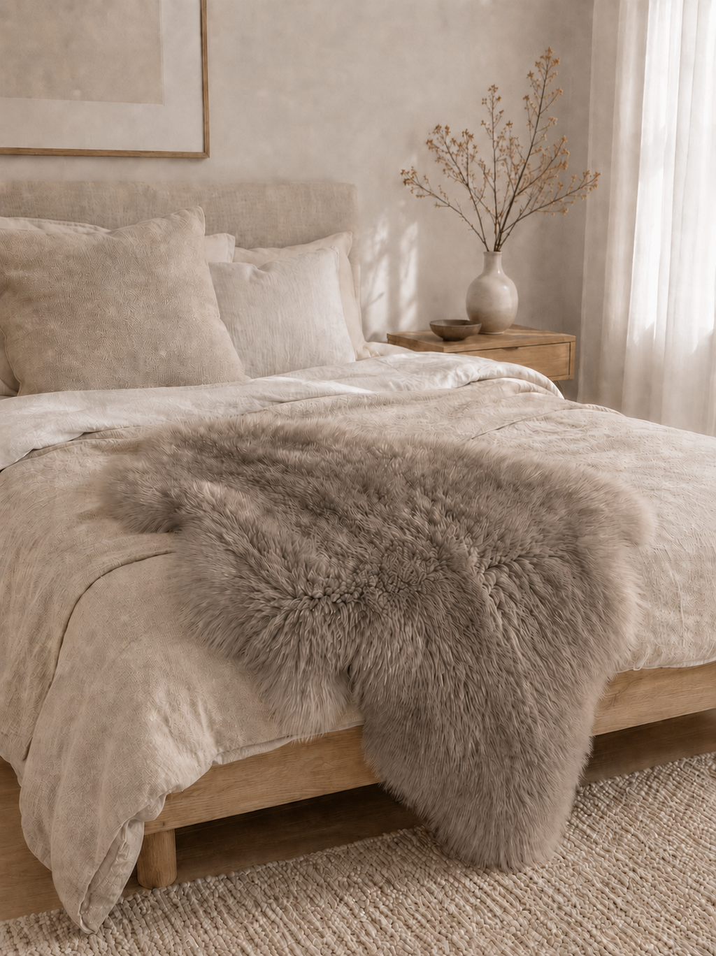 Shepard of Sweden Sheepskin Fur Throw Genuine Sheepskin