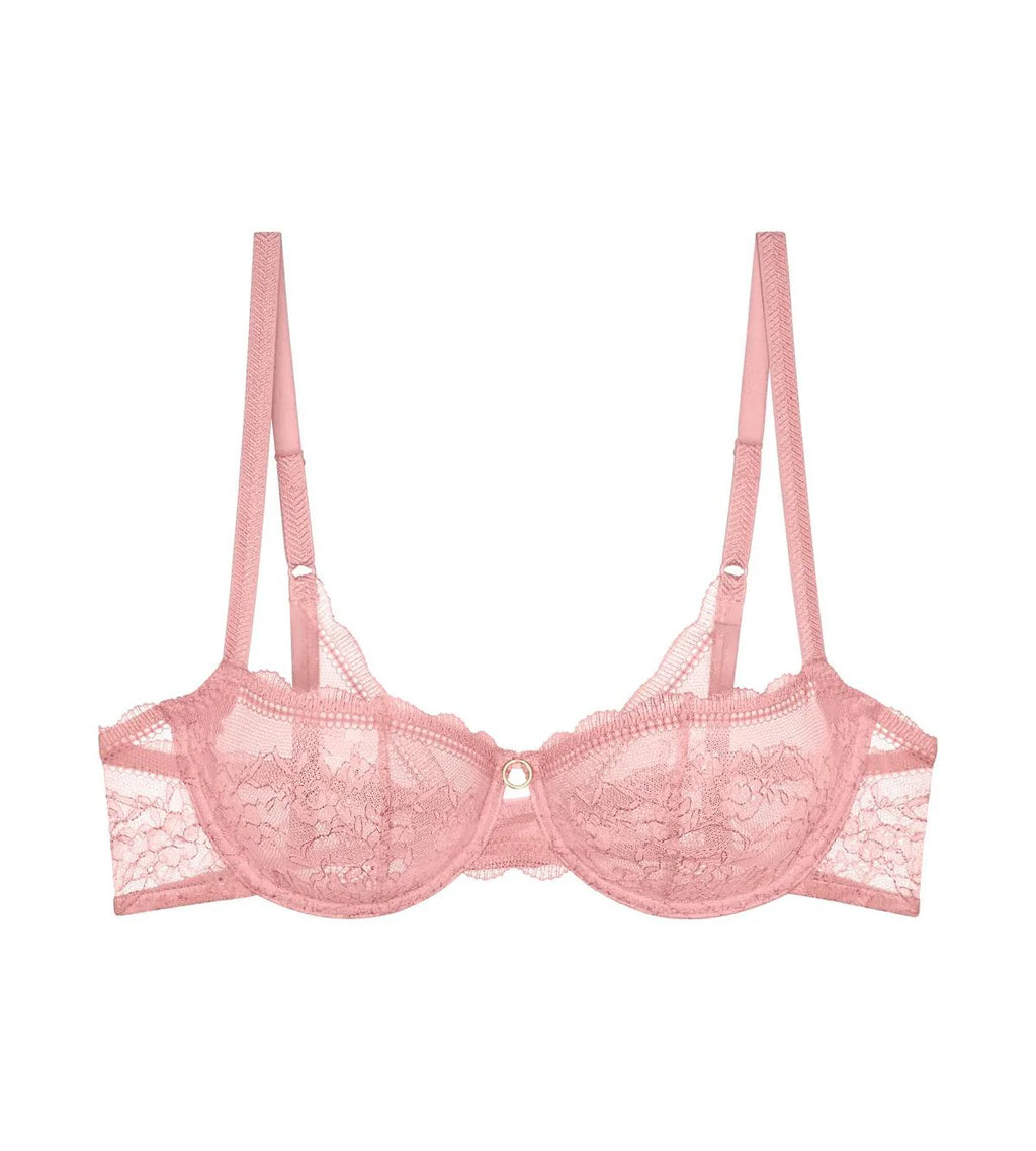 Comfort Allure Underwired Balconette Bra, Black, Light Pink