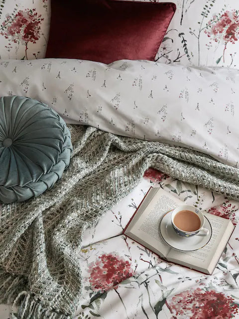 Laura Ashley Pallington Ruby 100% Cotton Duvet Cover Set