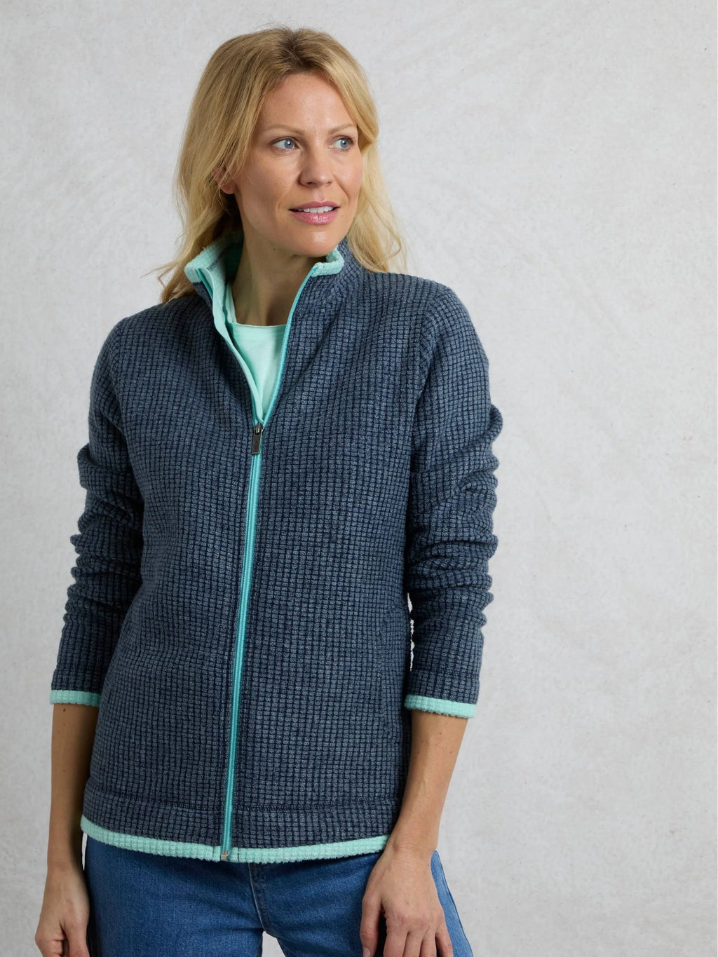 Weird Fish Ariana Full Zip Fleece - Rich Navy