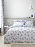 Catherine Lansfield Lucie Floral Reversible Blue Frill Duvet Cover set