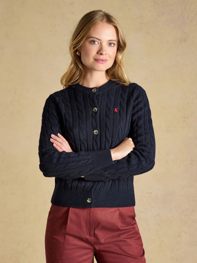 Joules Cable Cardigan - Navy