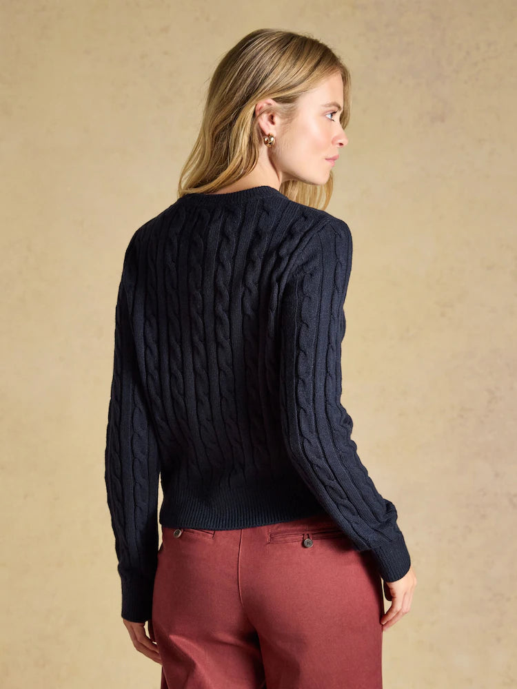 Joules Cable Cardigan - Navy