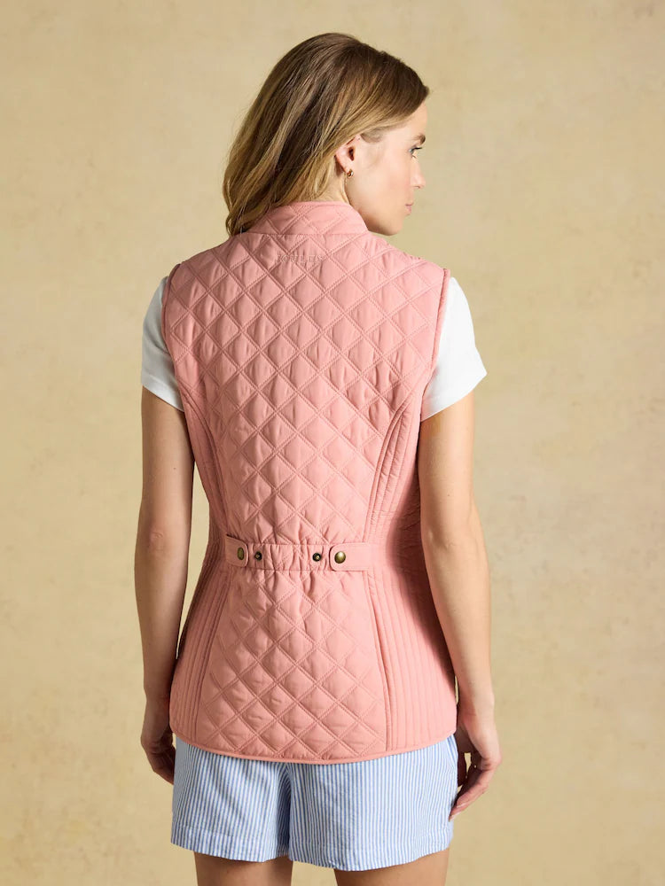 Joules Minx Pink Showerproof Diamond Quilted Gilet