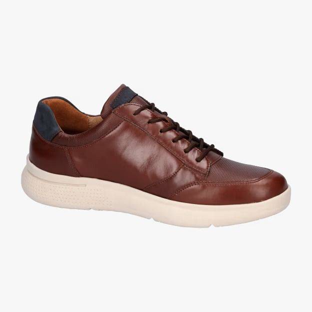 Waldlaufer Men's Brown Leather Comfort Trainers