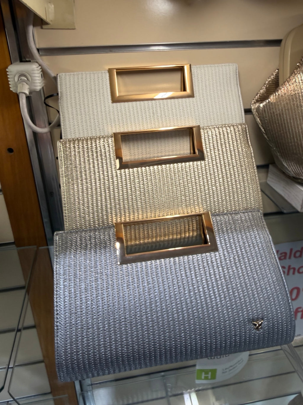 pepe moll Eva Metallic Silver Woven Grab Bag