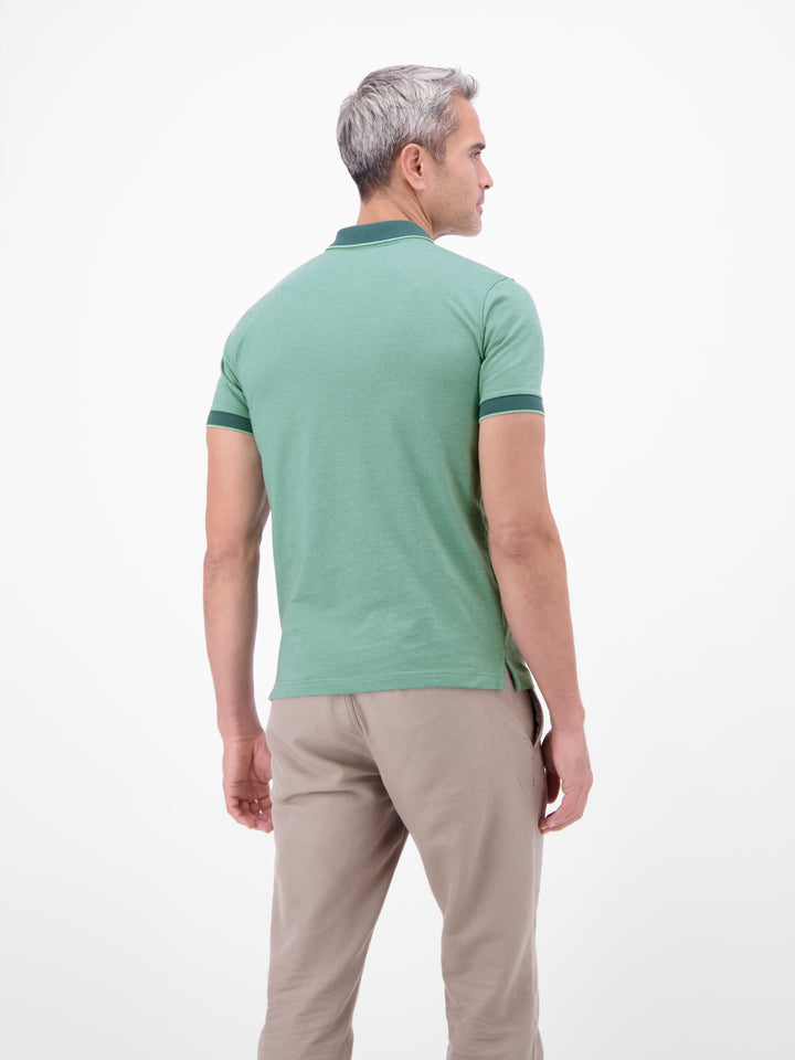 Lerros Men's Soft Teal Contrast Collar Polo Shirt