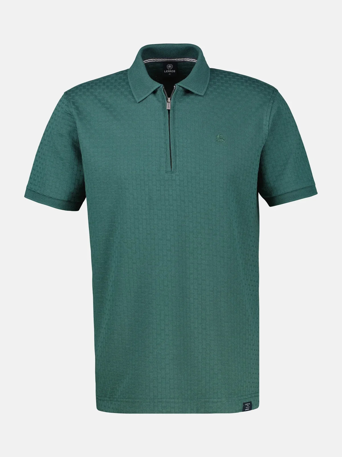 Lerros Men's Teal Textured Zip Polo Shirt