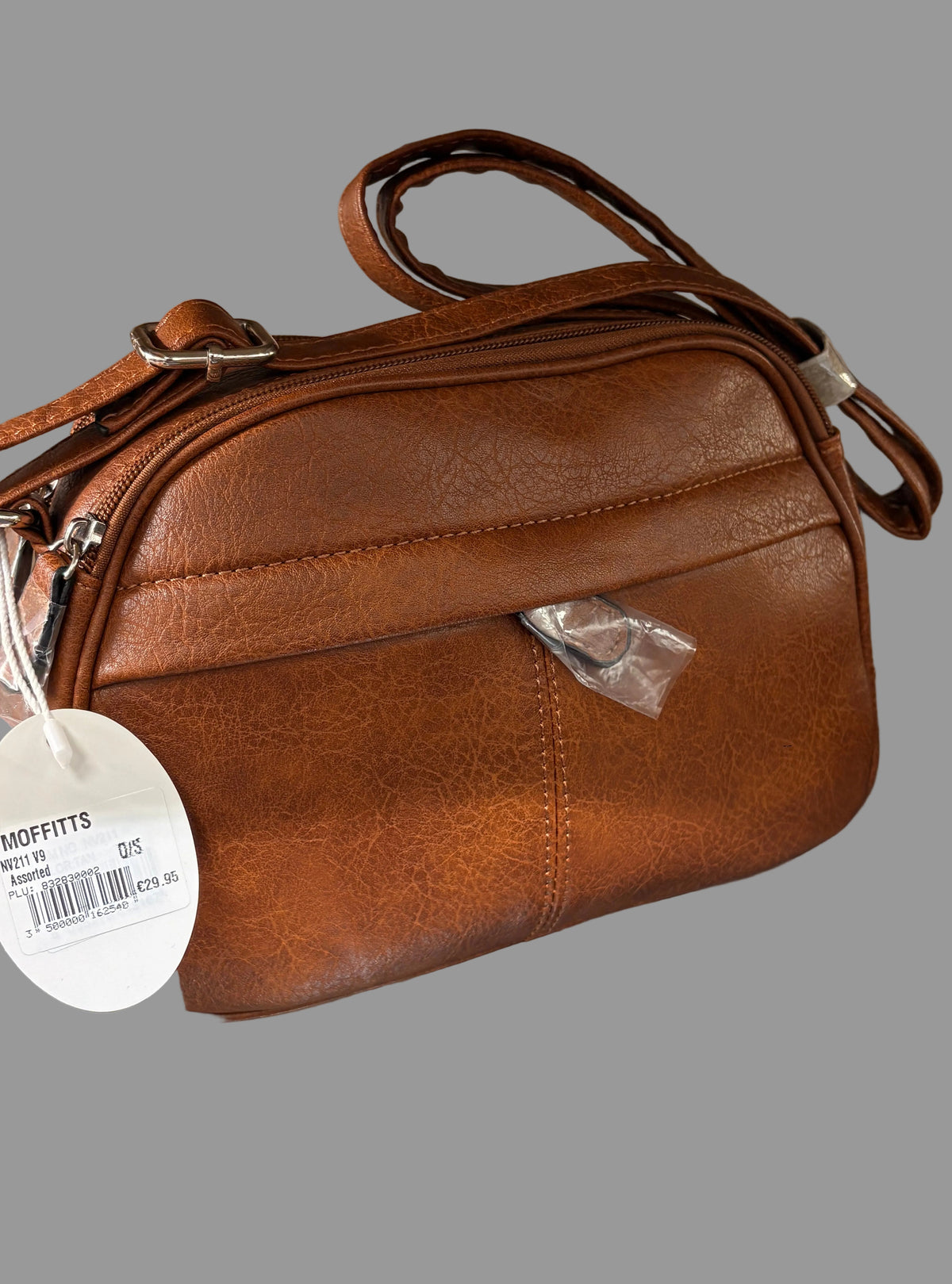 Women's Tan Multi-Zip Crossbody Bag
