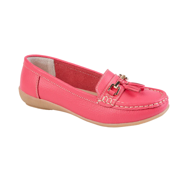 Jo & Joe Nautical Watermelon Pink Leather Tassel Loafers