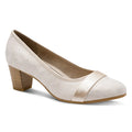 Jana Women's Block Heeled Plumps with Gold Trim