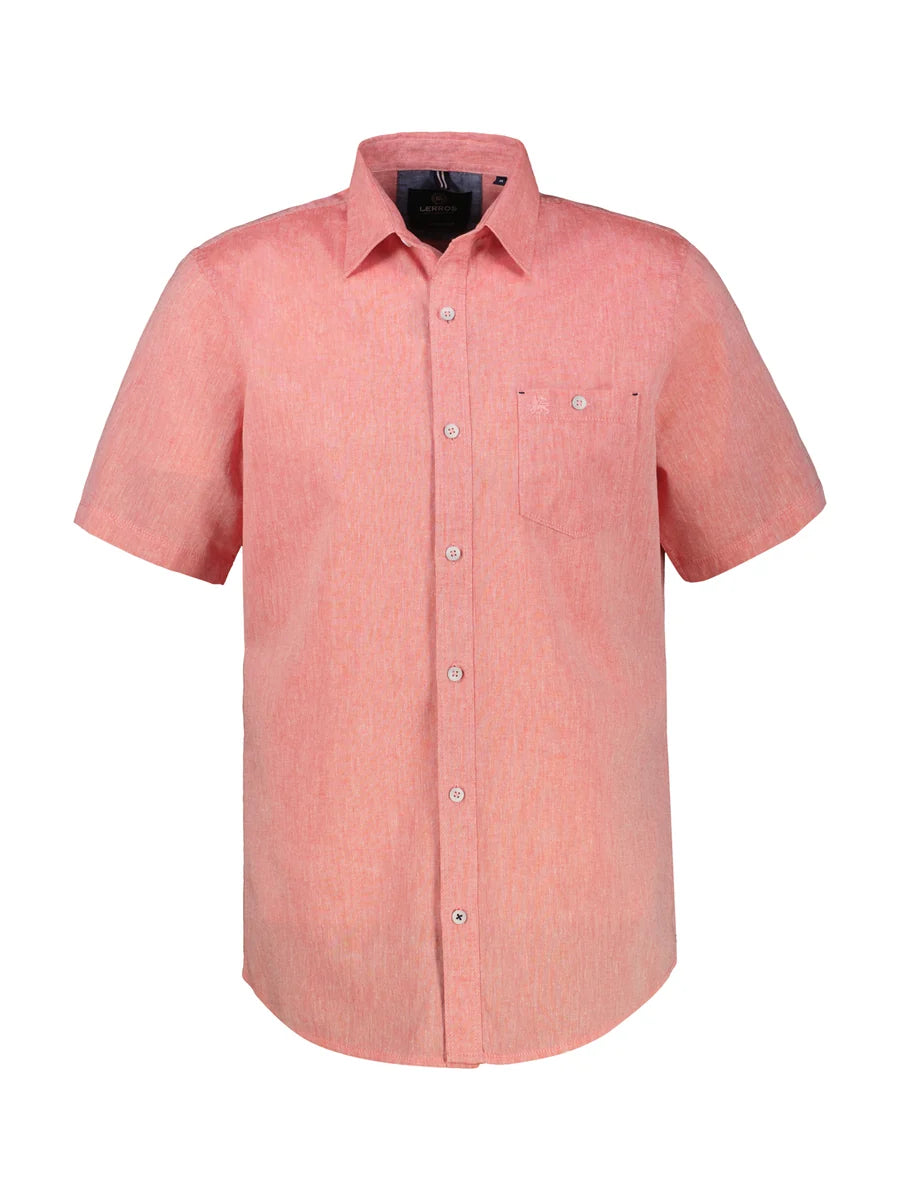 Lerros Men's Earth Red Cotton Linen Shirt