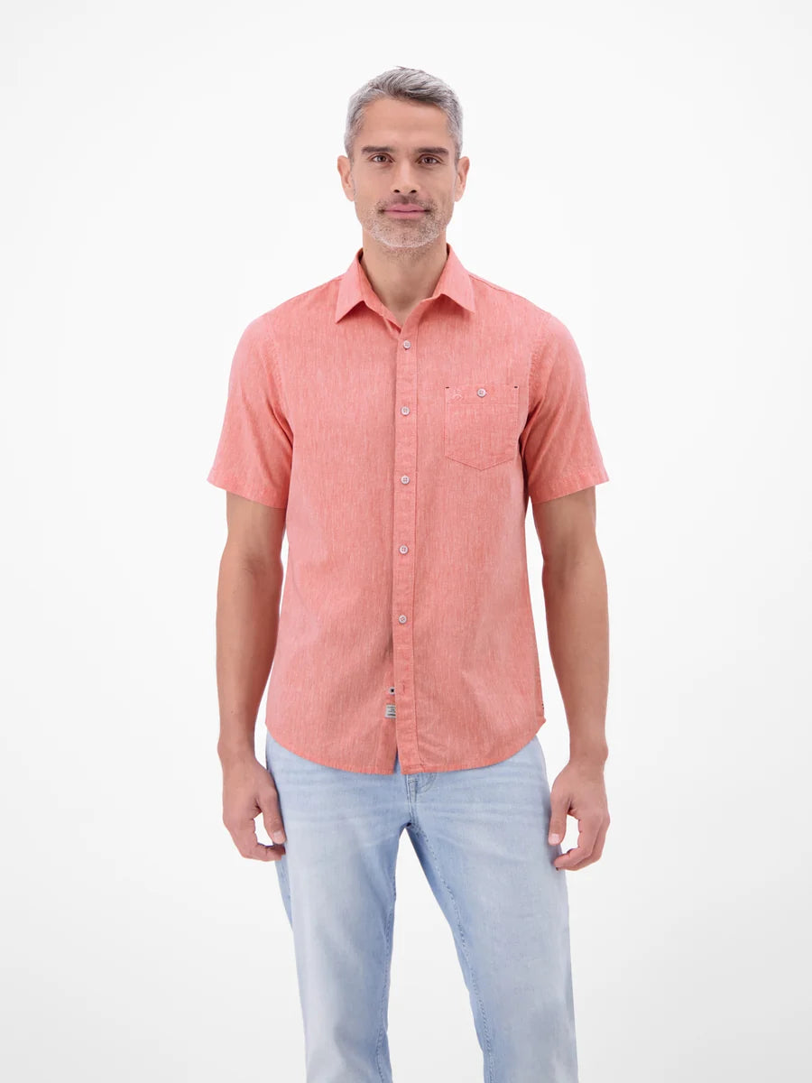 Lerros Men's Earth Red Cotton Linen Shirt