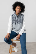 Lily & Me Grey Floral Sleeveless Knit Top