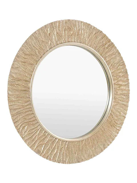 Gallery Home Gold Metalic Textured Coral Round Mirror 30in