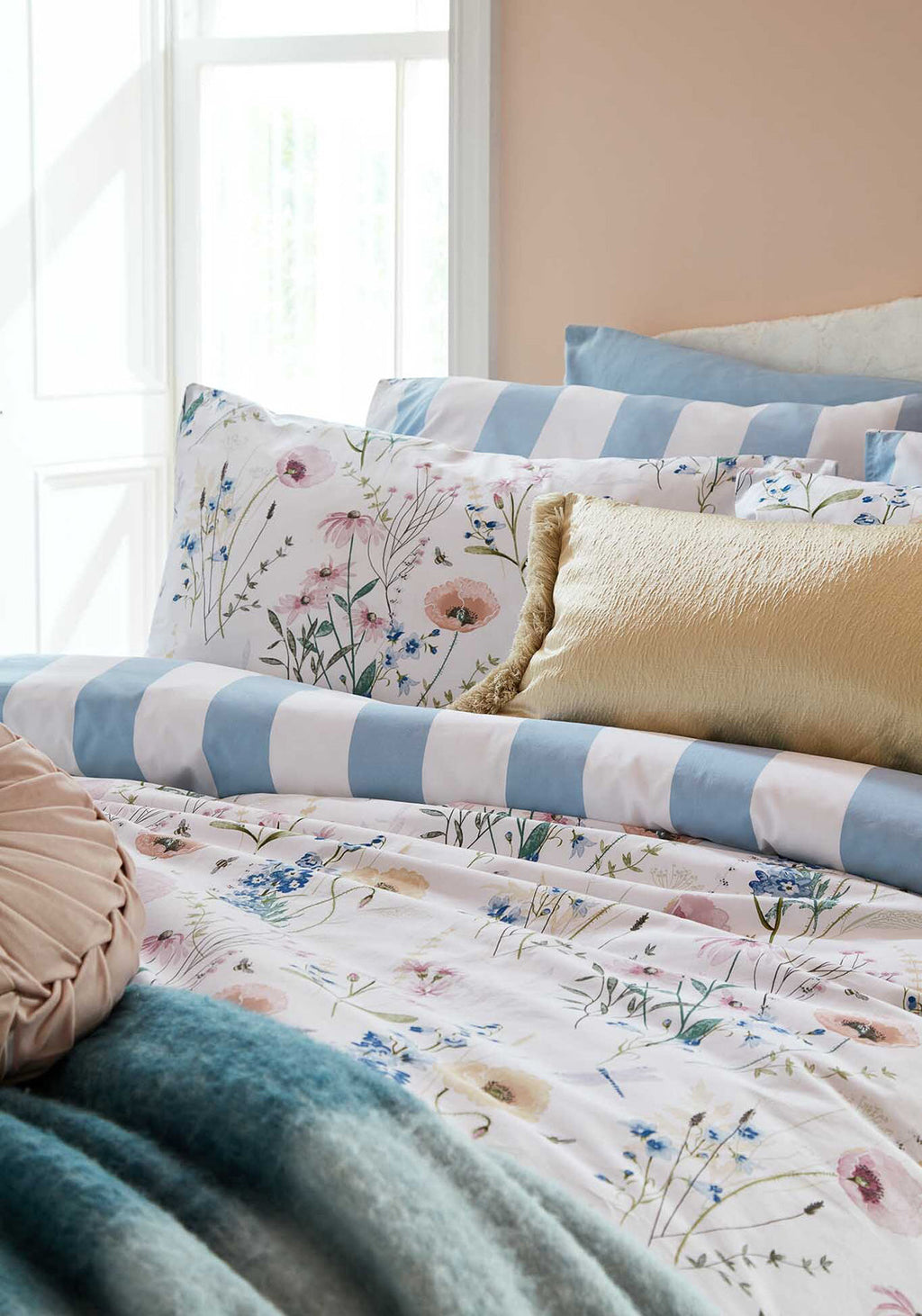 Laura Ashley Alford Meadow Delphinium Blue Floral Duvet Cover Set