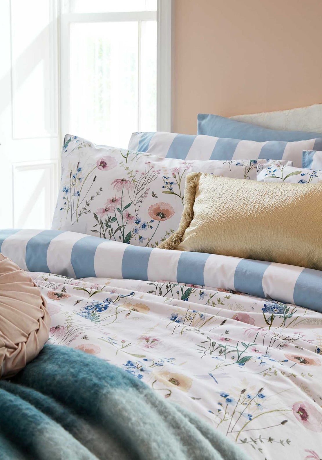 Laura Ashley Alford Meadow Delphinium Blue Floral Duvet Cover Set