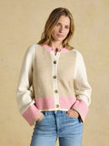 Joules Nura Cardigan - Cream & Pink