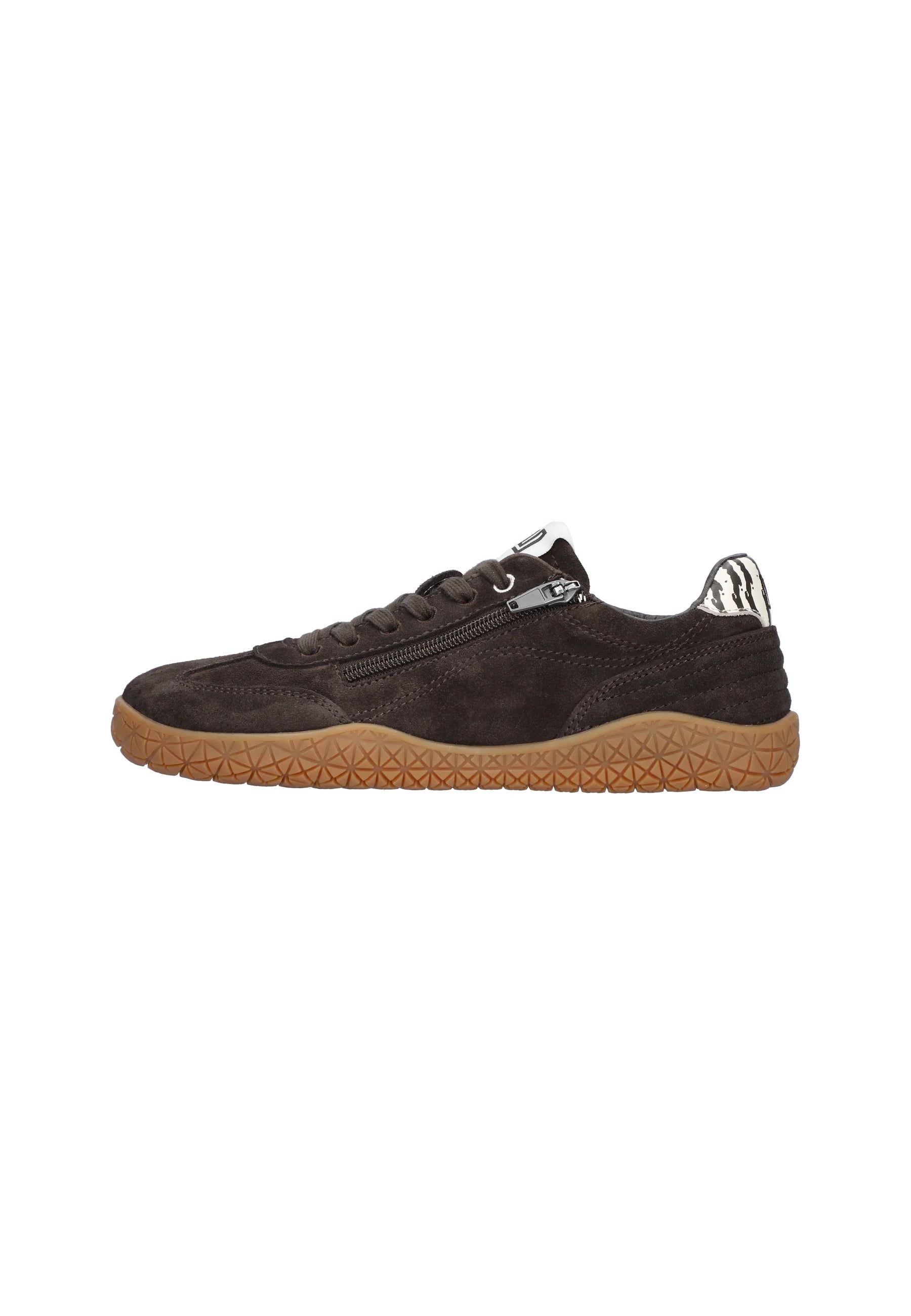 Women's Brown Suede Trainers with Gum Sole