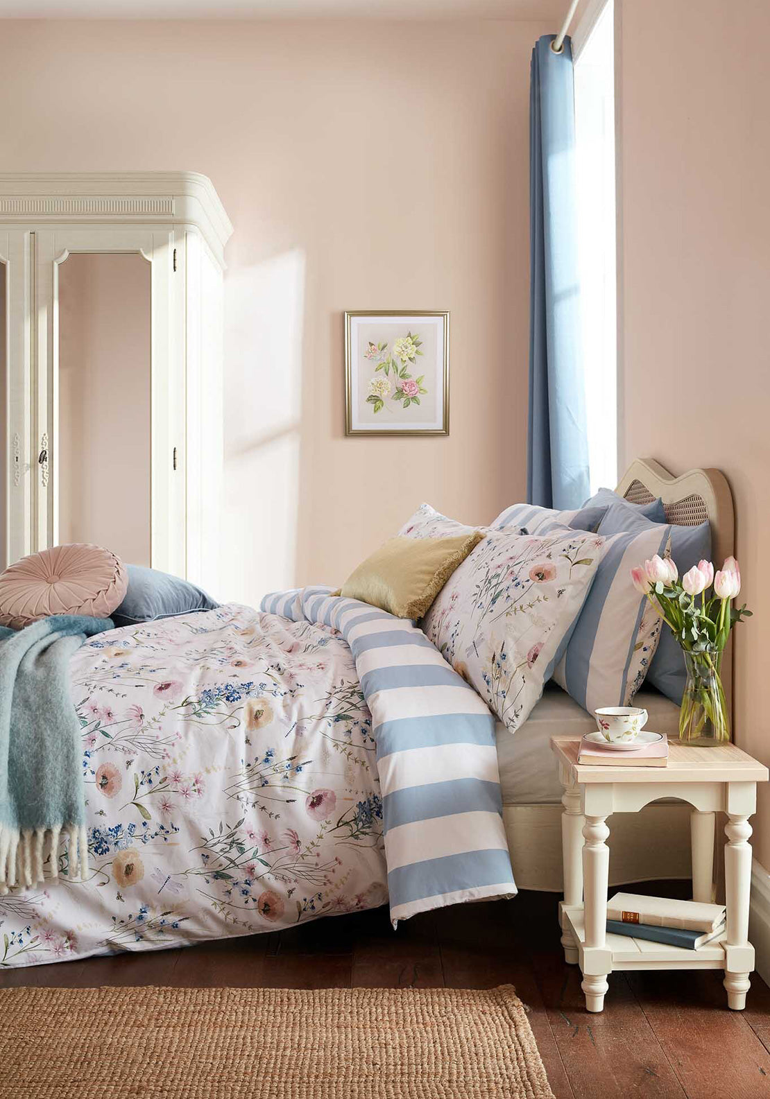 Laura Ashley Alford Meadow Delphinium Blue Floral Duvet Cover Set