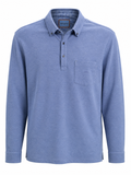 Dario Beltran Long Sleeve Polo - Blue- Menswear