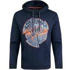Weird Fish Graphic Hoodie - Navy