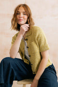 Lily & Me Mustard Short Sleeve Knitted Cardigan