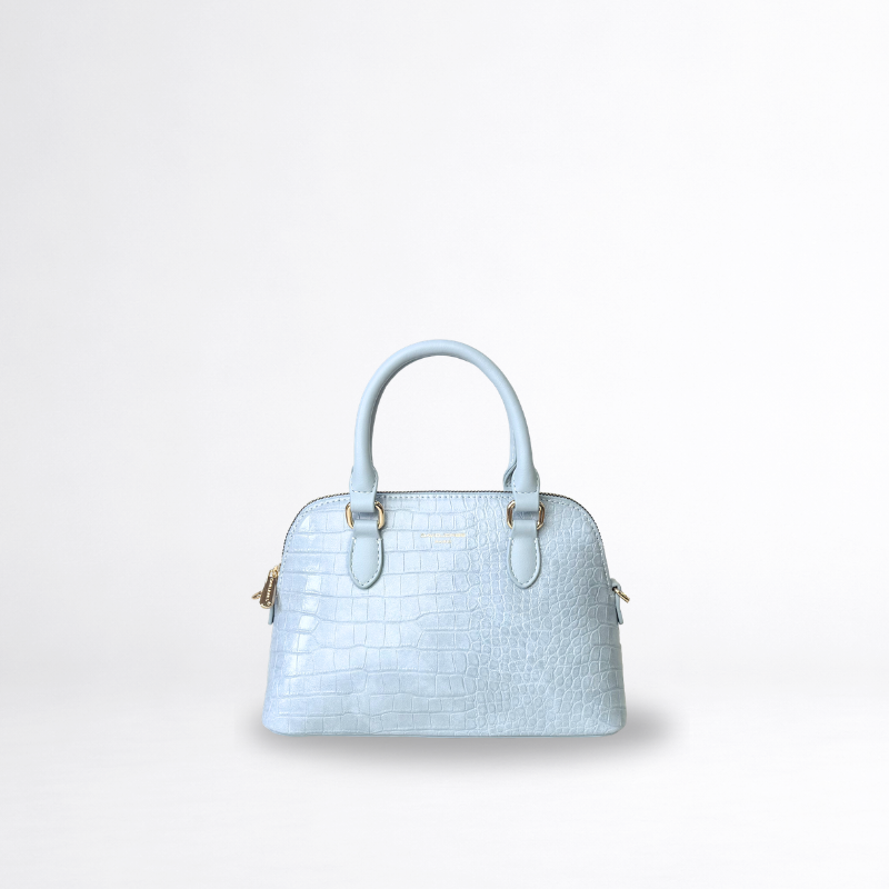 David Jones Paris CM8385 Starlight Blue Croc-Effect Handbag