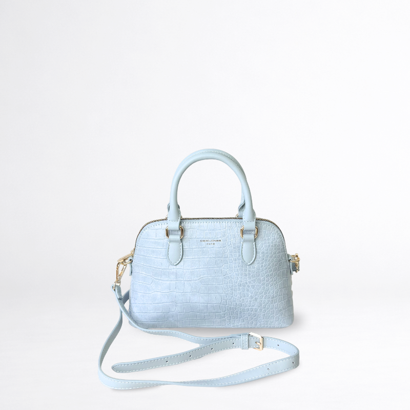 David Jones Paris CM8385 Starlight Blue Croc-Effect Handbag