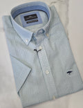 Fynch-Hatton Mint square Pattern Short Sleeve Shirt
